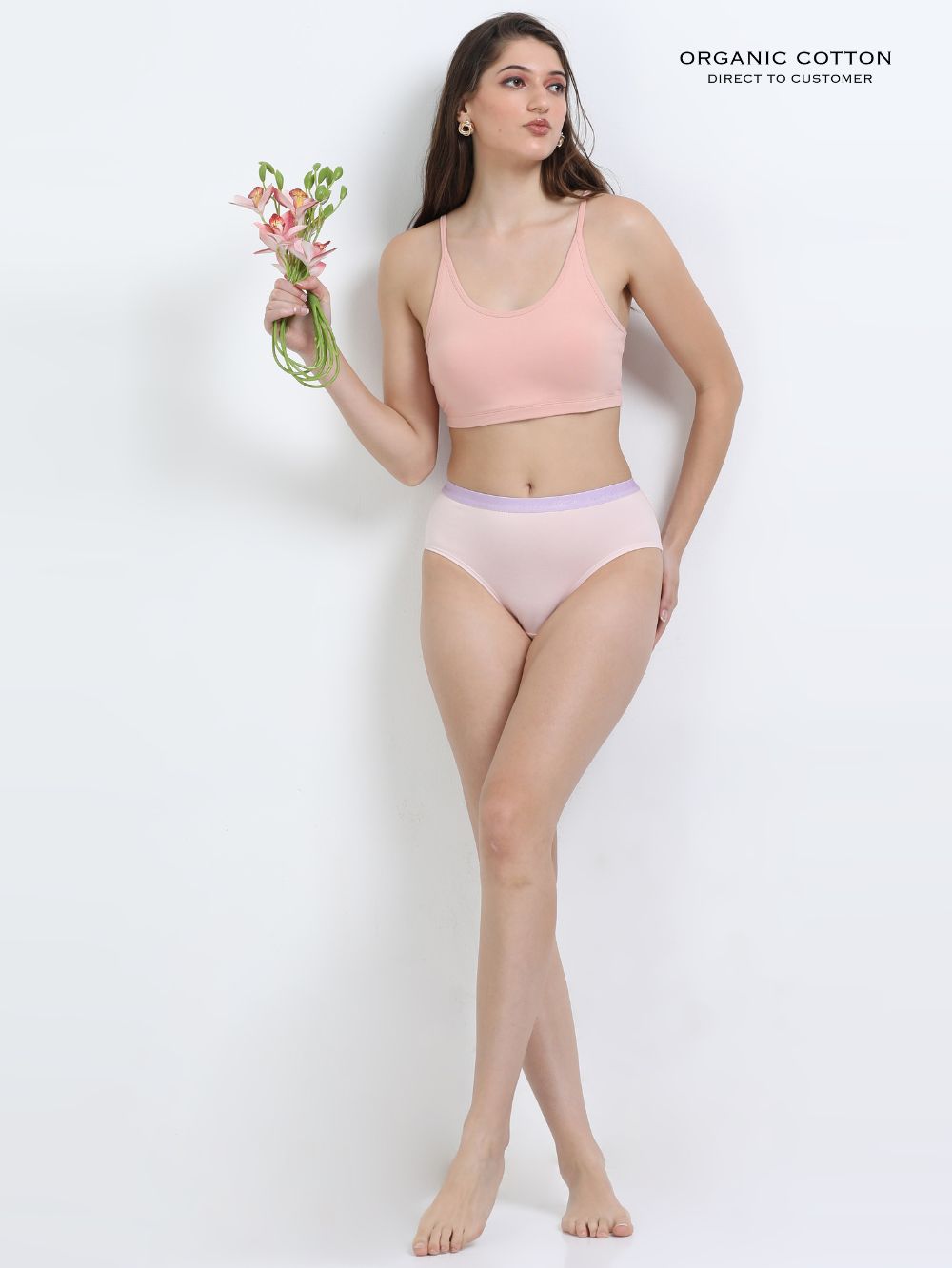 Orchid Petal and Dogwood Pink Organic Cotton Hipster Panty Outer Waistband for Women - Pack of 2