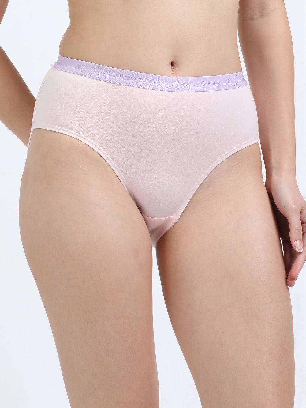 Orchid Petal and Dogwood Pink Organic Cotton Hipster Panty Outer Waistband for Women - Pack of 2