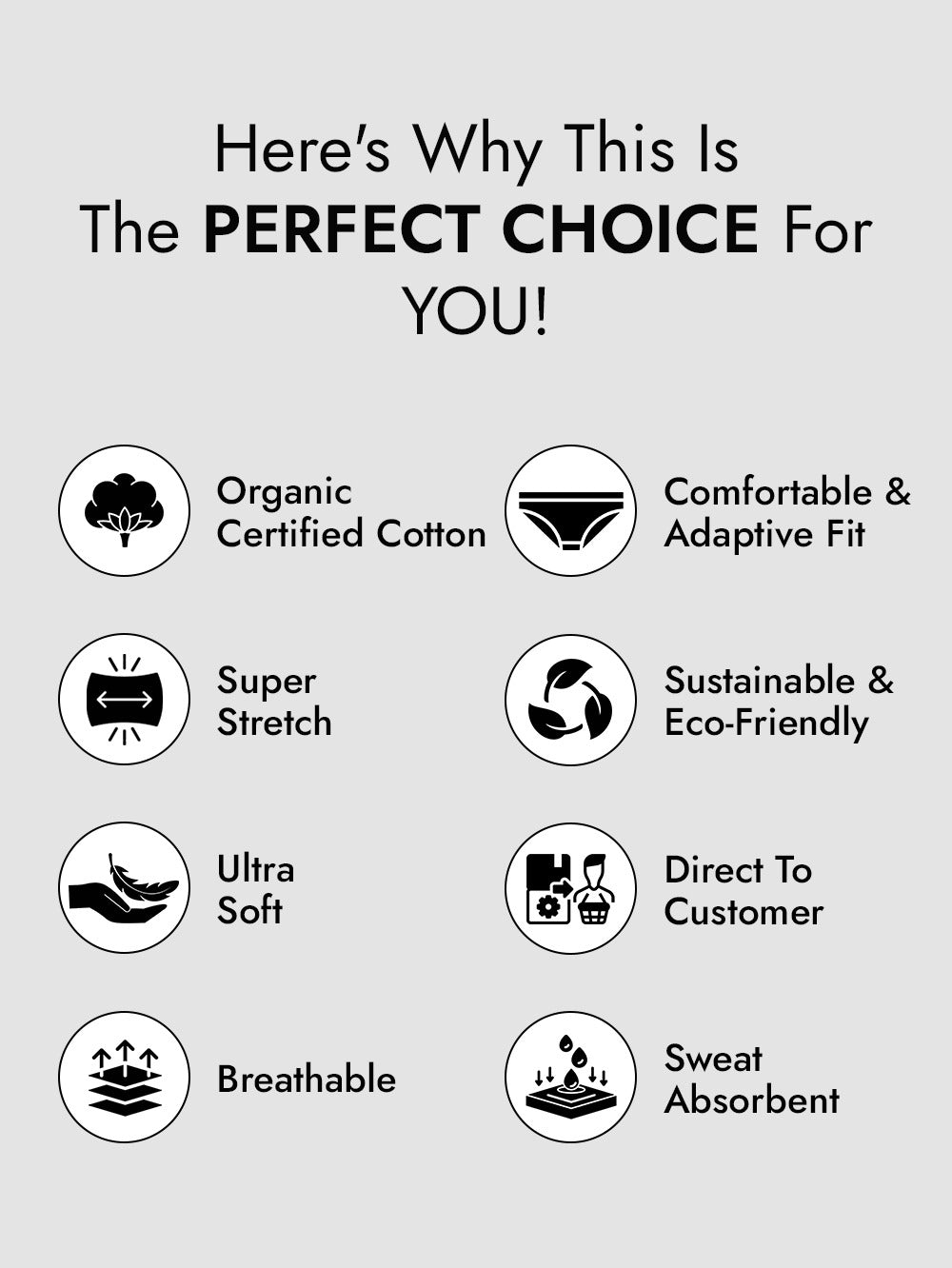 Black and Black Organic Cotton Super Stretch Brief With Outer Elastic Waistband - Pack of 2