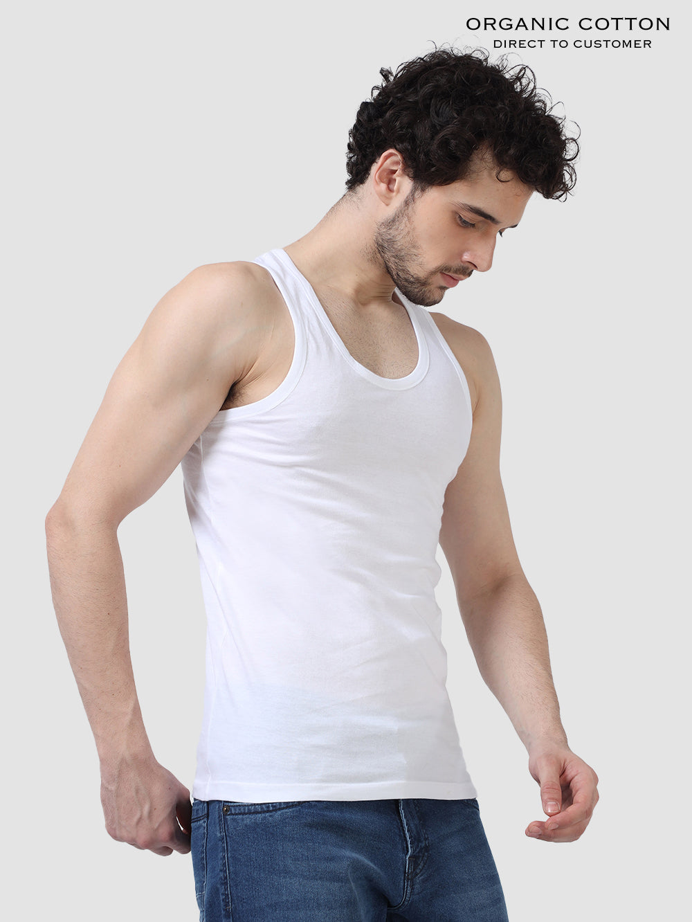 Men’s Ultra-Soft Organic Cotton Sleeveless Vest Pack of 2.