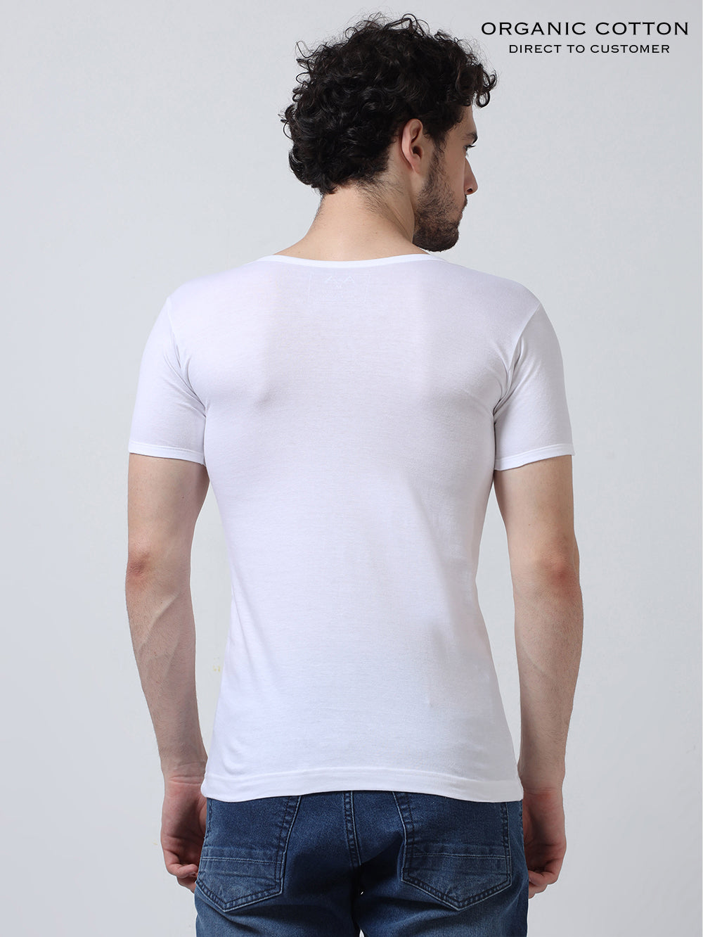 Men’s Organic Cotton Half-Sleeve Round Neck Vest. Pack of 2.