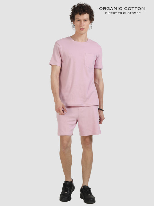 Fragant Lilac Organic Cotton Men's Ribbed Co-Ord Set