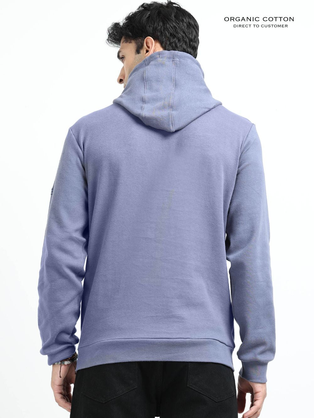 Blueish Grey Essential Comfort Organic Cotton Mens Hoodie