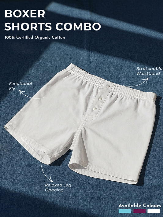 White Organic Cotton Regular Boxer for Mens - Pack of 1