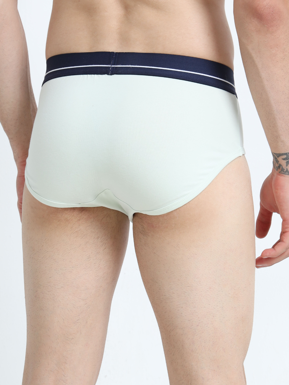 Canary Green and Aqua Organic Cotton Super Stretch Brief Outer Elastic Waistband - Pack of 2