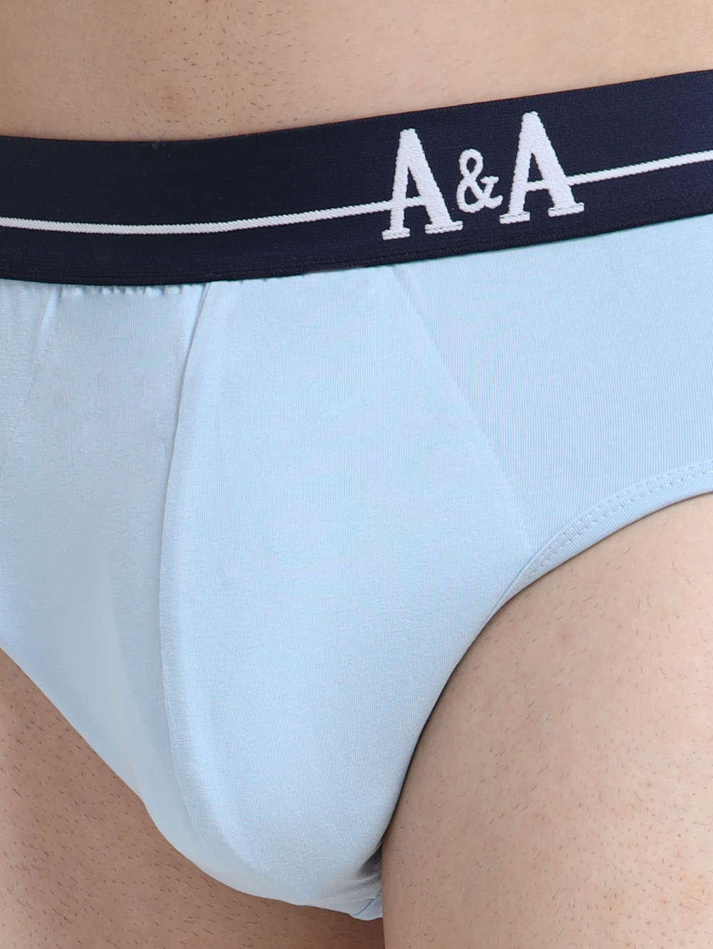 Medeival Blue and Light Blue Organic Cotton Super Stretch Brief Outer Elastic Waistband - Pack of 2