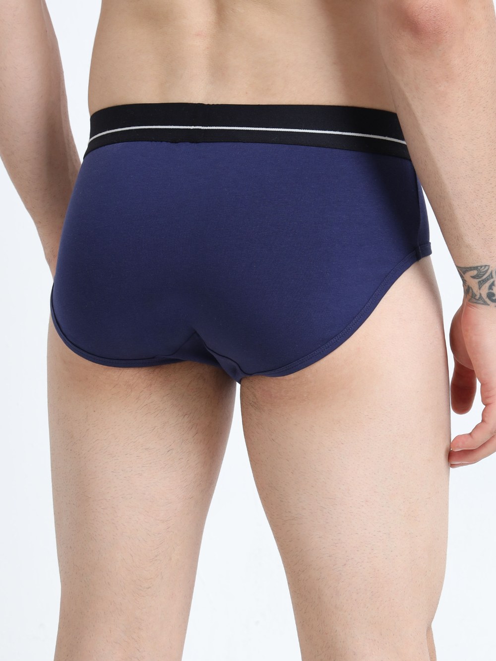 Medeival Blue and Light Blue Organic Cotton Super Stretch Brief Outer Elastic Waistband - Pack of 2