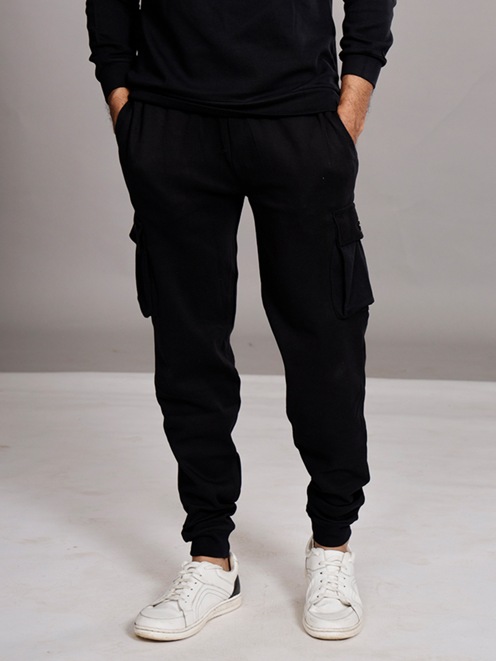 LuxeStretch Organic Cotton Joggers for Men - Black