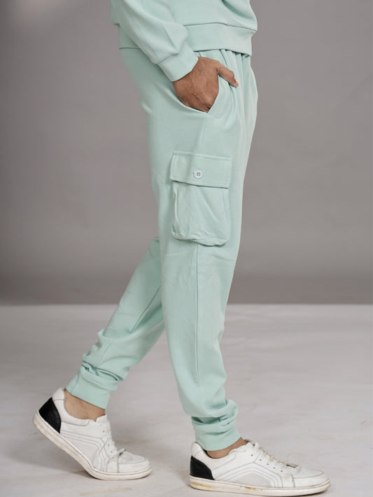LuxeStretch Organic Cotton Joggers for Men - Cameo Green
