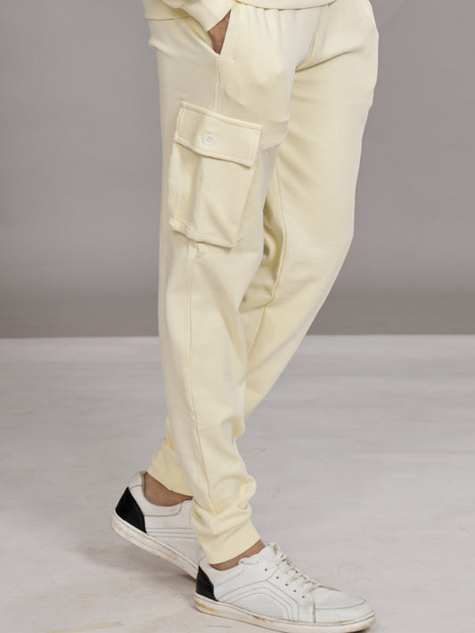 LuxeStretch Organic Cotton Joggers for Men - Baby Yellow