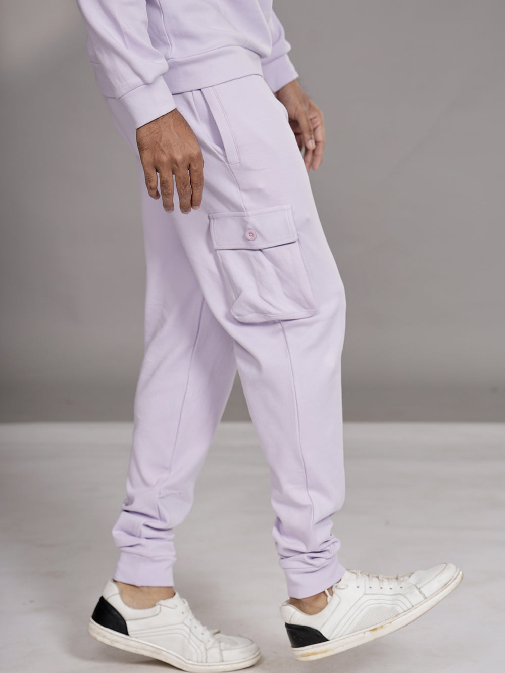 LuxeStretch Organic Cotton Joggers for Men - Orchid Petal