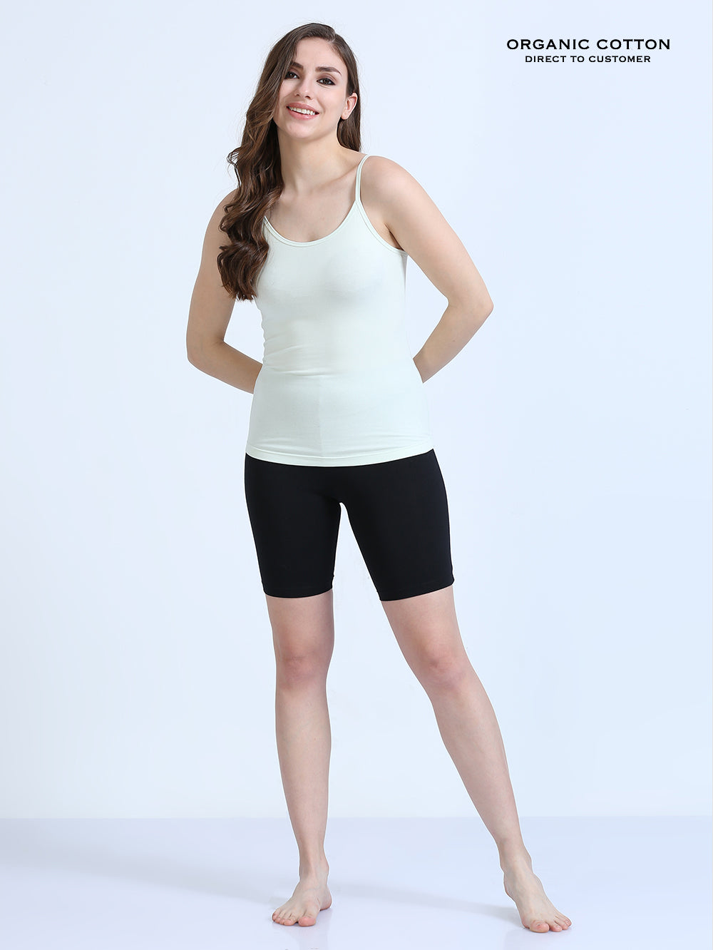 Dogwood Pink and Canary Green Thin-Strap Organic Cotton Camisole for Women - Pack of 2