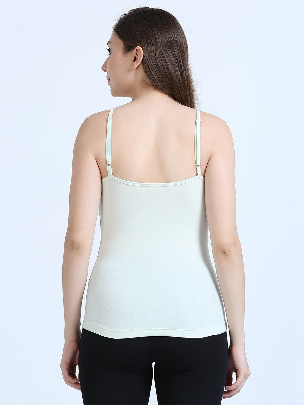 Dogwood Pink and Canary Green Thin-Strap Organic Cotton Camisole for Women - Pack of 2