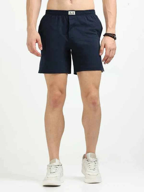 Organic Cotton Regular Boxer for Mens - Pack of 3 (Navy, Black, Dark Grey)