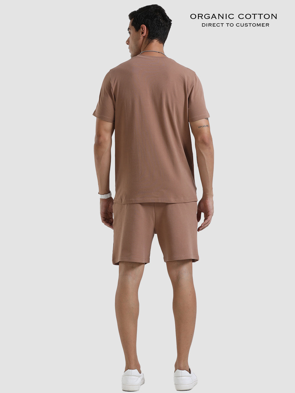 Wood Brown Organic Cotton Mens Co-Ord Set