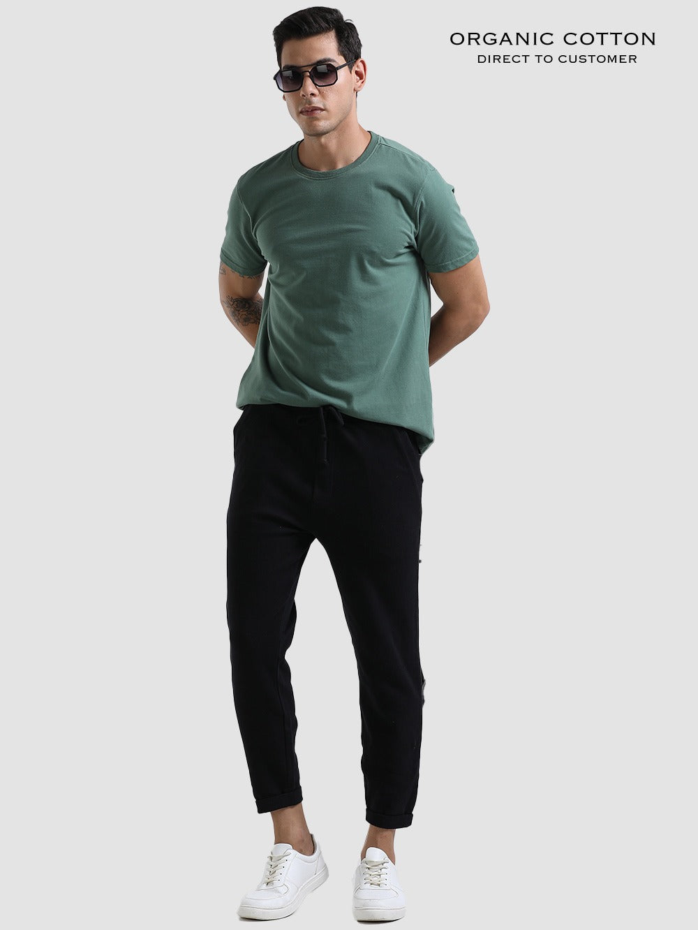 Black TerraSoft Organic Cotton Semi-Formal Pants for Men