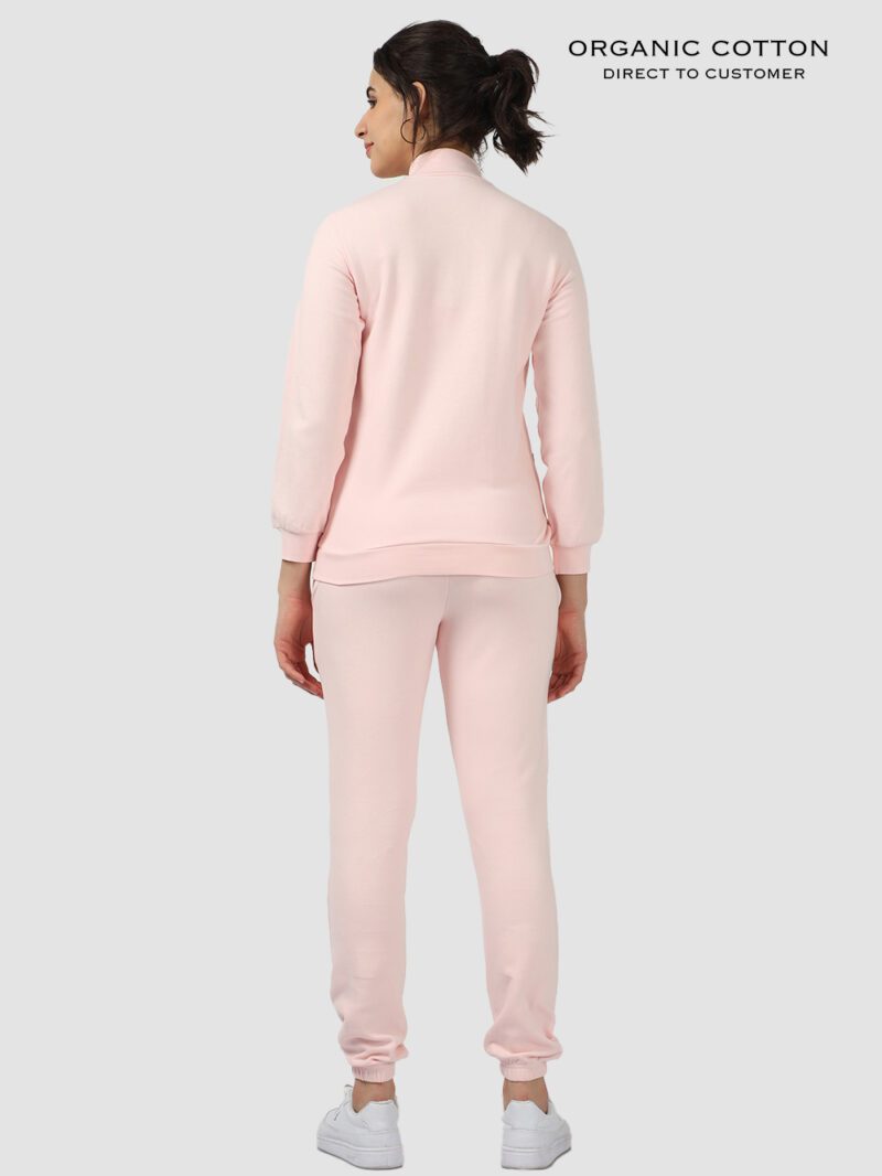Light Pink High-Neck Zip Up Organic Cotton Co-Ord Set