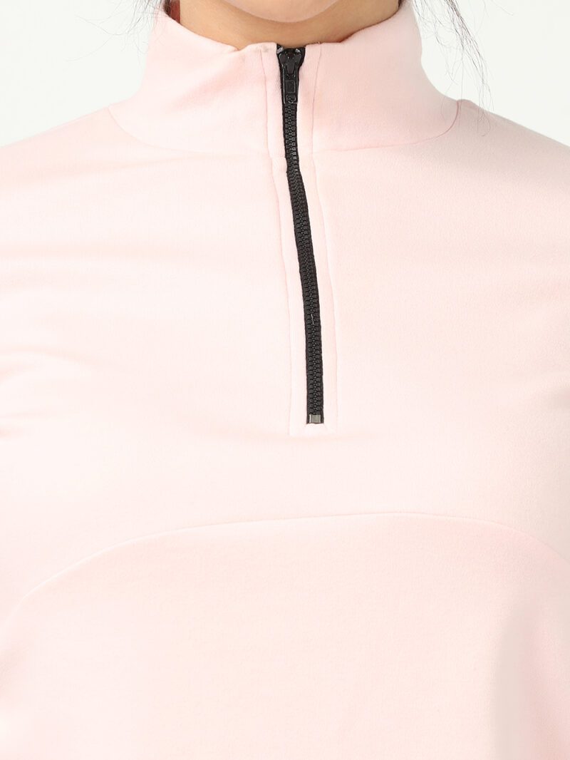 Light Pink High-Neck Zip Up Organic Cotton Co-Ord Set