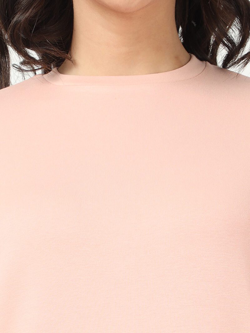 Evening Sand Organic Cotton Frill Hem Dress with Cuffed Sleeves