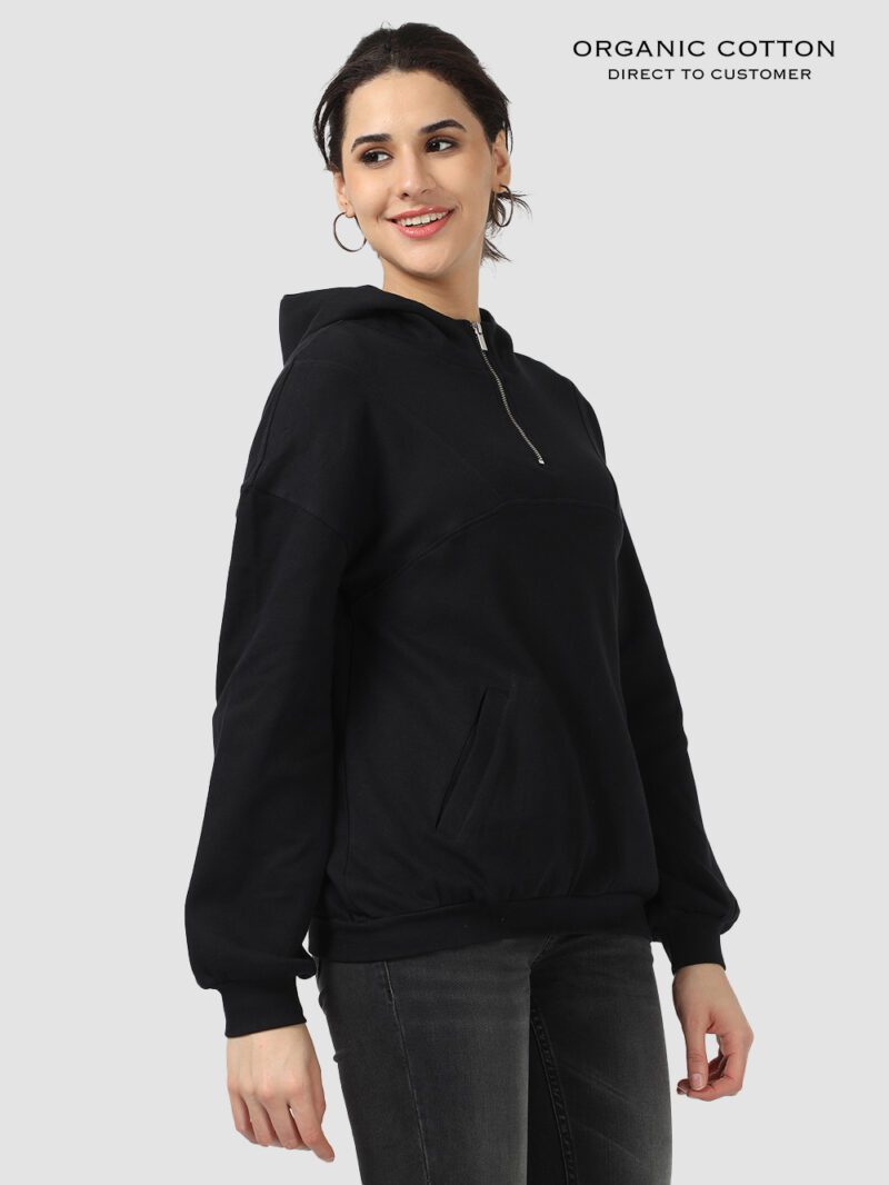 Black Luxe Comfort Zip-Up Hoodie