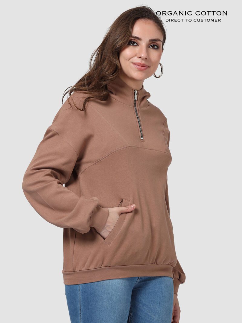 Wood Brown Luxe Comfort Zip-Up Hoodie