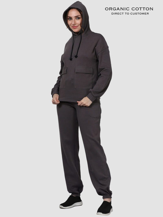 Dark Grey Cozy Flex Organic Cotton Hoodie & Jogger Set