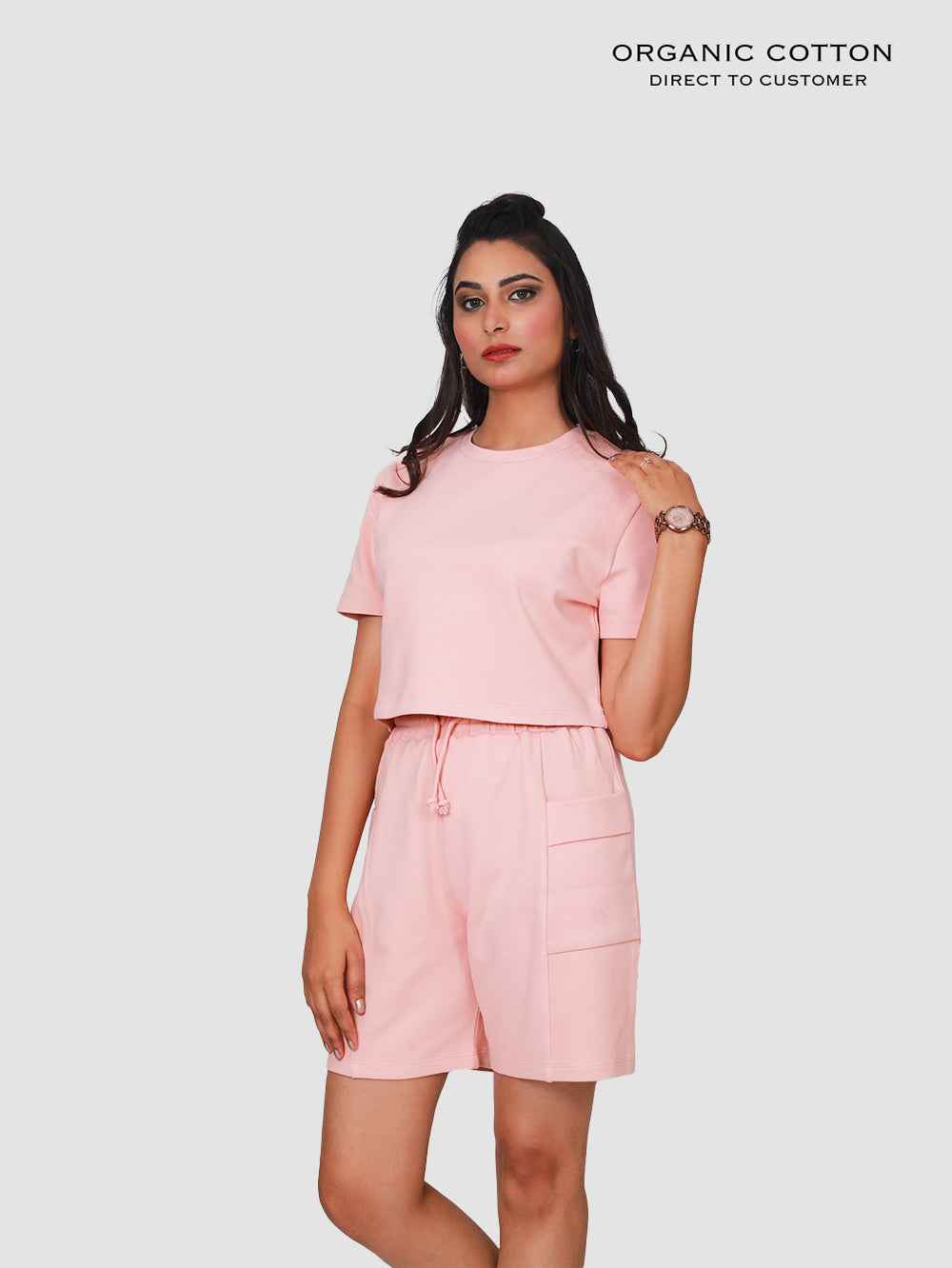 Organic Cotton Crop Tee & Shorts Set