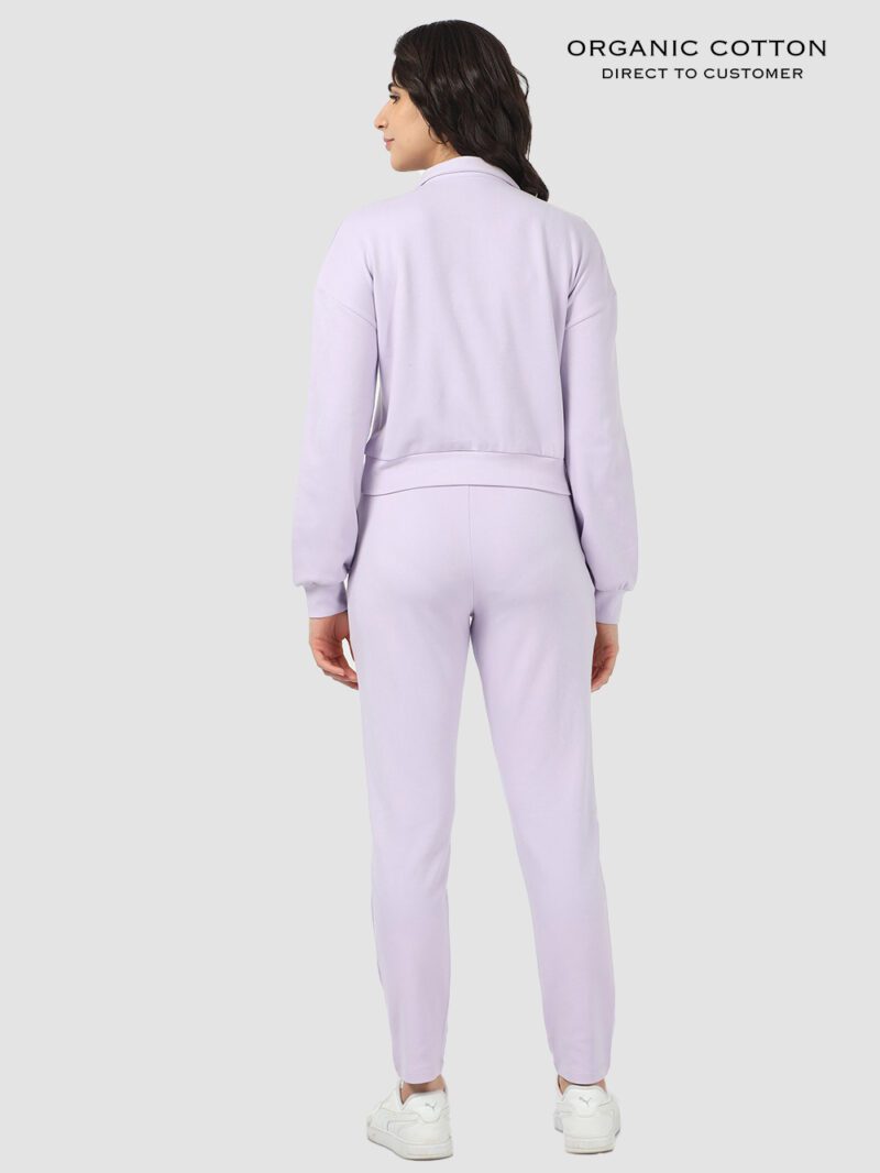 Orchid Petal Zip-Up Collared Organic Cotton Co-Ord Set