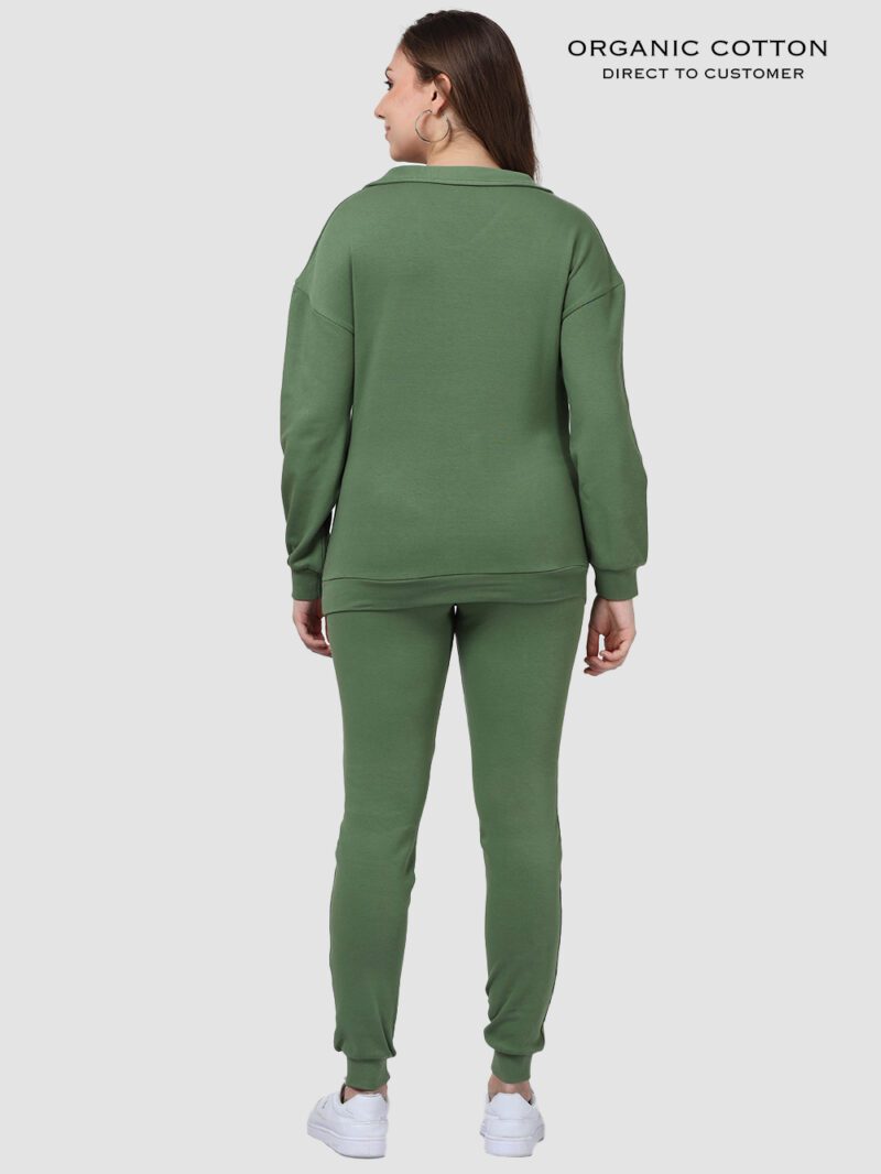 Olive Green Organic Cotton Womens Co - Ord Set
