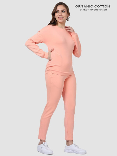Light Peach Relaxed Fit Organic Cotton Co-Ord Set