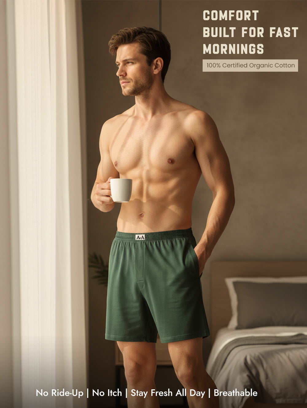 Organic Cotton Regular Boxer for Mens - Pack of 3