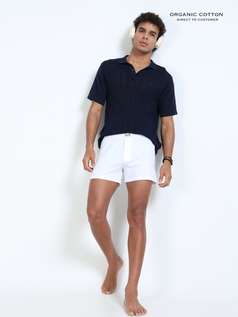 White Organic Cotton Short Boxer for Mens - Pack of 1