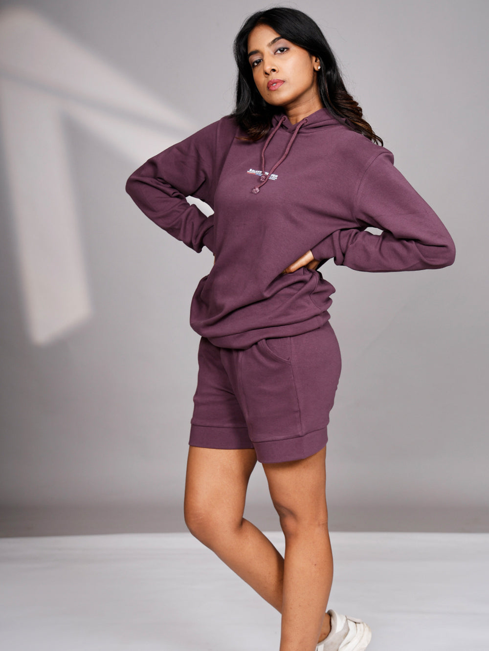 Wine Organic Cotton Tailored Comfort Shorts