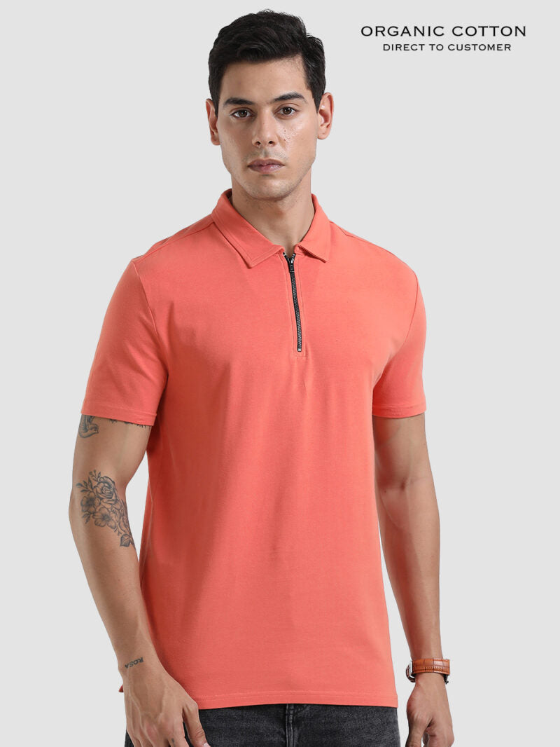 Zipped Polo T-Shirt