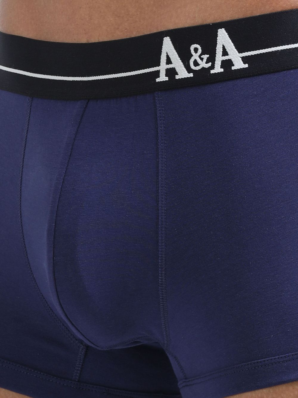 Medieval Blue and Light Blue Organic Cotton super stretch Trunk with Outer Elastic Short Length Waistband - Pack of 2