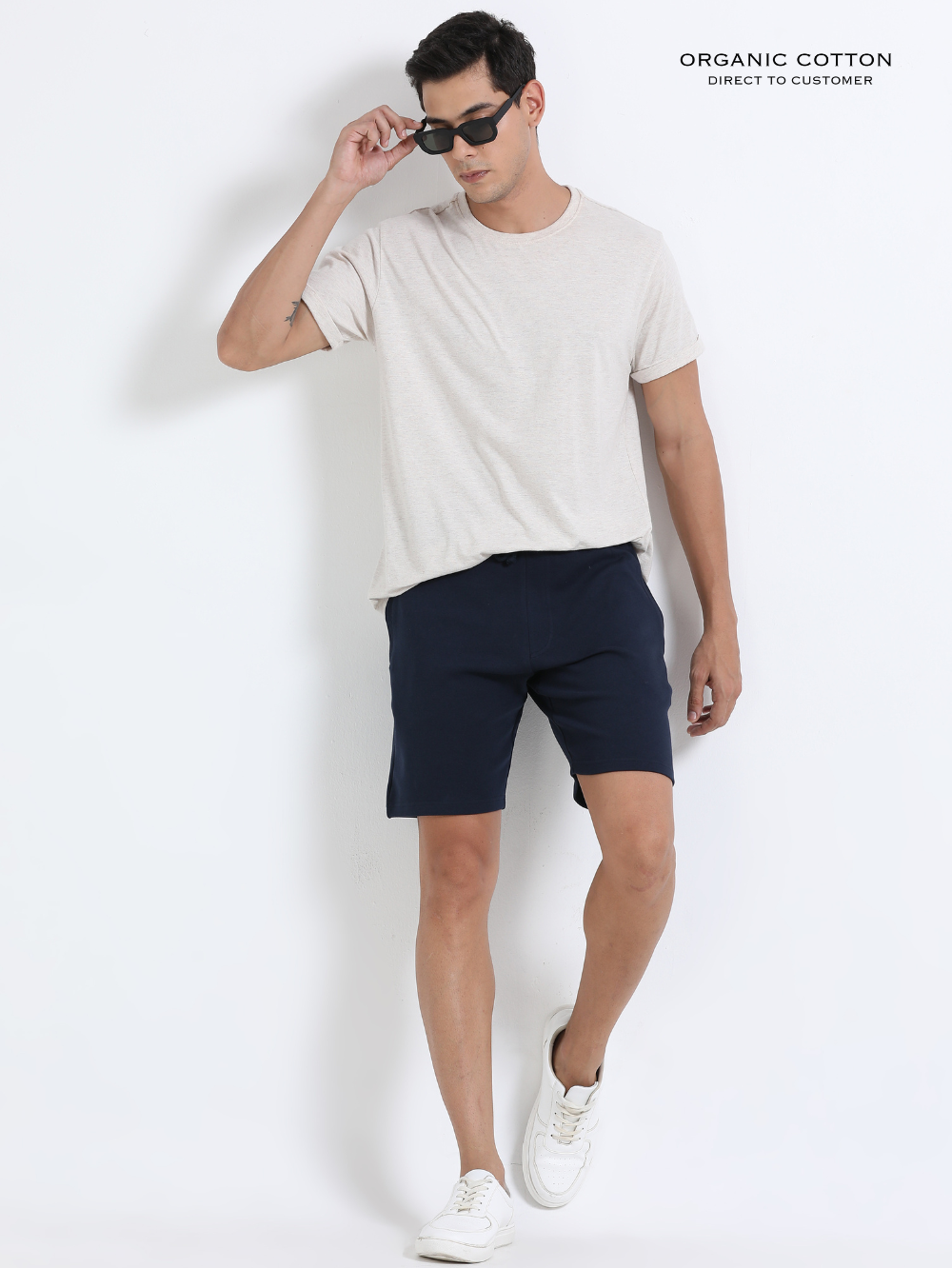 Navy Organic Cotton Mens Shorts