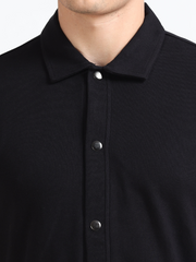 Black Mens Organic Cotton Overshirt