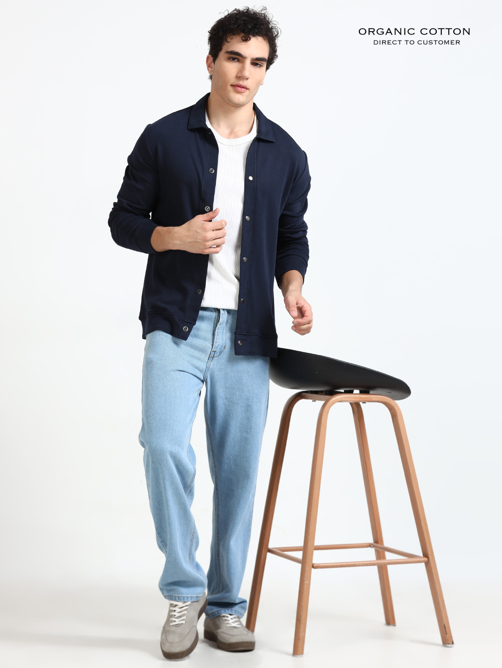 Navy Mens Organic Cotton Overshirt