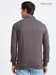 Dark Grey Mens Organic Cotton Overshirt