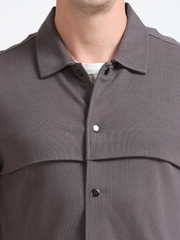Dark Grey Mens Organic Cotton Overshirt