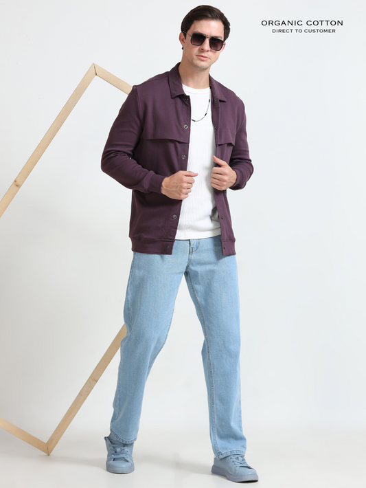 Wine Mens Organic Cotton Overshirt