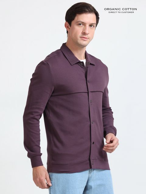 Wine Mens Organic Cotton Overshirt