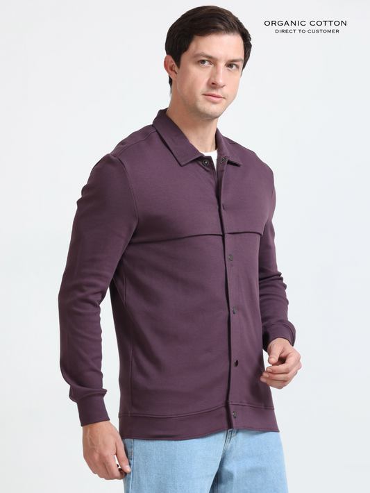 Wine Mens Organic Cotton Overshirt
