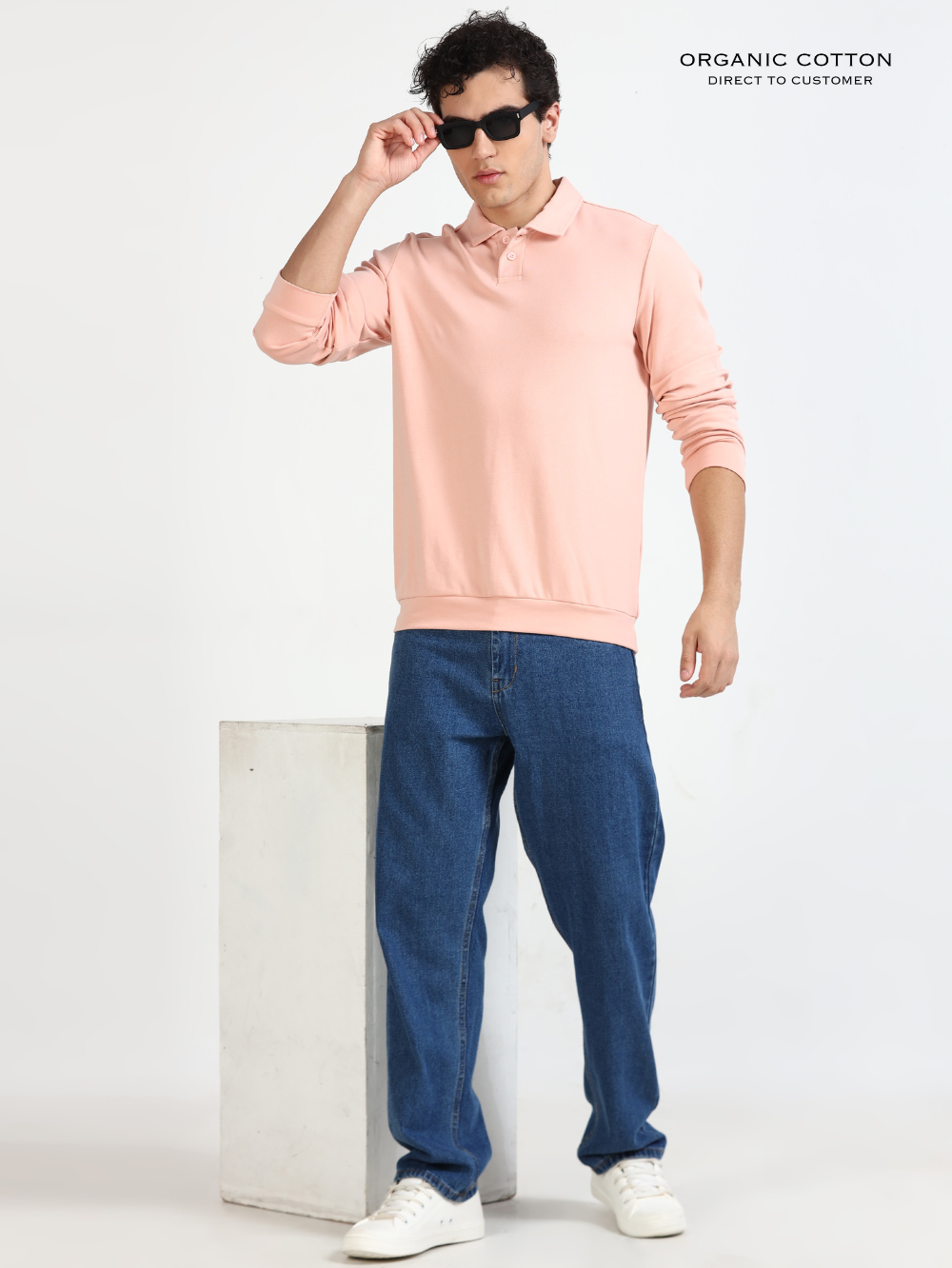 Evening Sand Mens Organic Cotton Polo Pull-Over Button