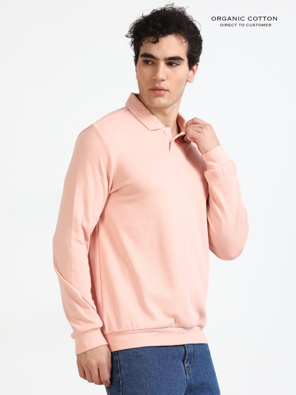 Evening Sand Mens Organic Cotton Polo Pull-Over Button