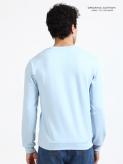 Light Blue Organic Cotton Pullover for Men