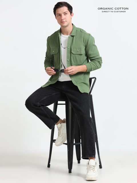 Vineyard Green Men’s Organic Cotton Ribbed Overshirt