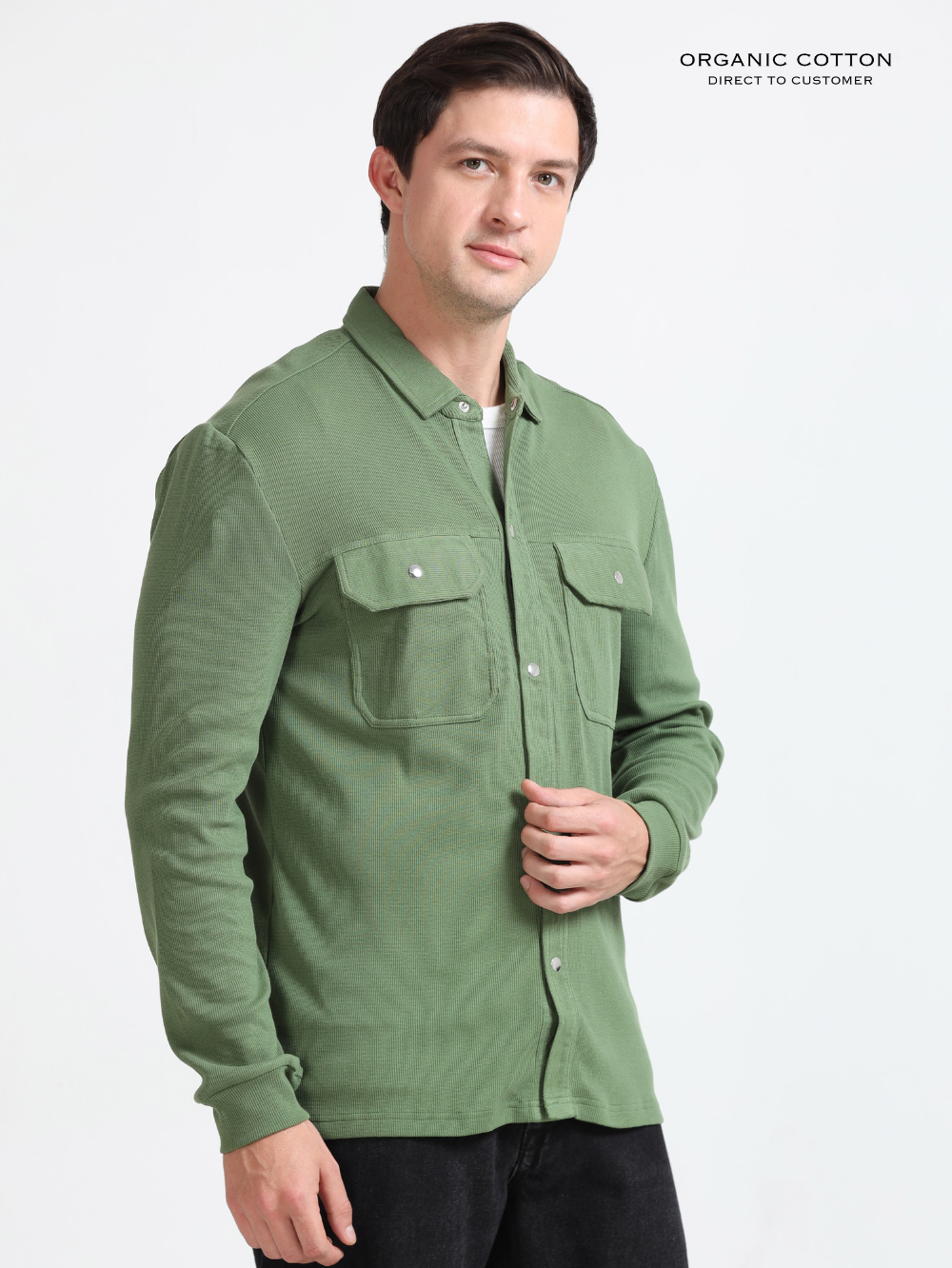 Vineyard Green Men’s Organic Cotton Ribbed Overshirt