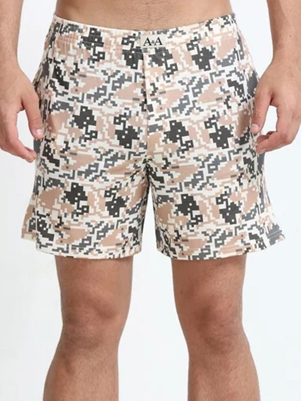 Organic Cotton Regular Boxer for Mens - Pack of 3 (Navy, Blueish grey, P02-Beige)