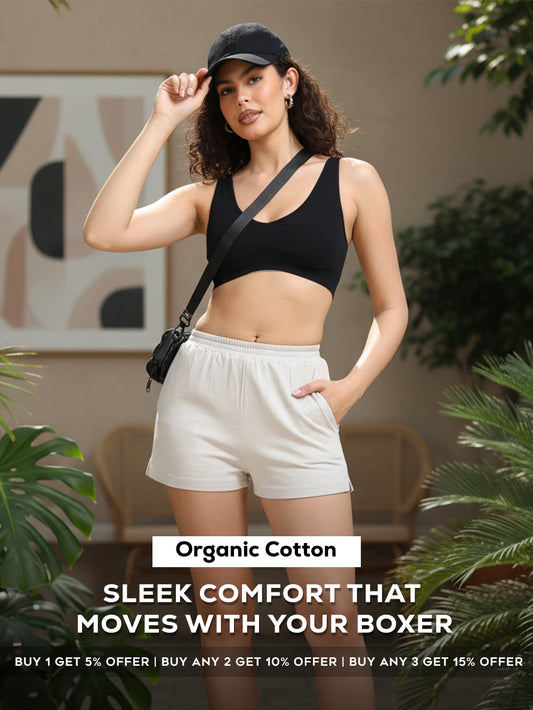 Light Grey Organic Cotton Short Boxer for Womens - Pack of 1